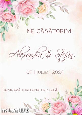 Save the date, anunt casatorie, frunze, crengute, verde