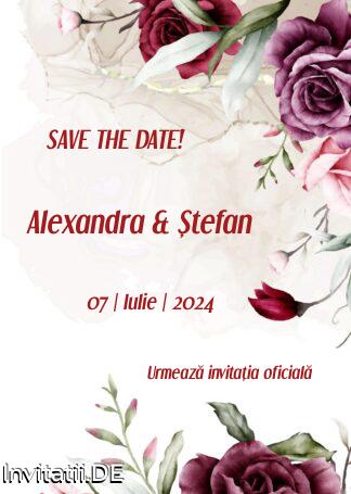 Save the date, anunt casatorie, frunze, crengute, verde