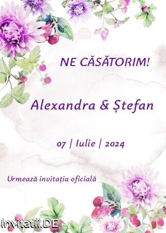 Save the date, anunt casatorie, frunze, crengute, verde